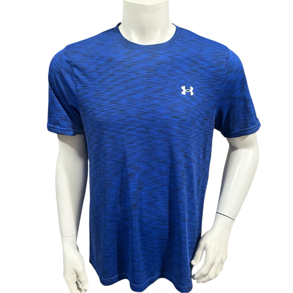 Under Armour Men’s Athletic T-Shirt Blue Black Heather Short Sleeve Xl
